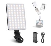 NEEWER Selfie Light with Front & Back Phone Clip, High Power 60 LED 2000mAh Rechargeable CRI 95+, 3 Light Modes, Portable Clip on Light for Tablet/Laptop, Zoom Call TikTok Video Fill Light (NL-60AI)