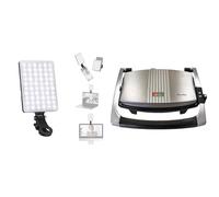 NEEWER Selfie Light with Front & Back Phone Clip, High Power 60 LED 2000mAh Rechargeable CRI 95+ & Breville Sandwich/Panini Press & Toastie Maker | 3-Slice | Non-stick-coated aluminium plates