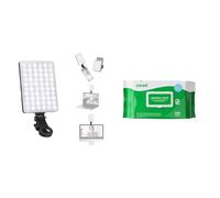 NEEWER Selfie Light with Front & Back Phone Clip, High Power 60 LED 2000mAh Rechargeable CRI 95+ & Clinell Universal Cleaning and Disinfectant Wipes for Surfaces (BCW200)