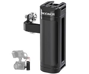 NEEWER Side Handle Compatible with SmallRig NEEWER Camera Cage, Lightweight Camera Handle Rig with Dual 1/4" Screws (18mm-20mm Spacing), 1/4" Threads, Cold Shoe, Up and Down Adjustable, CA022H