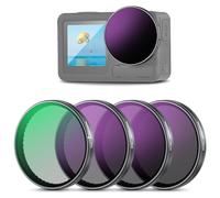 NEEWER Snap On ND Filter Set Compatible with DJI Osmo Action 3/4/5 Pro, 4 Pack ND8+ND16+ND32+CPL Neutral Density Polarizing Action Camera Accessories, Multicoated HD Optical Glass, FL-A76