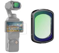 NEEWER Star Filter Compatible with DJI Osmo Pocket 4 3 Creator Combo Accessories Magnetic Multicoated HD 6 Point Starlight Twinkle Starburst Sparkling Effect, Tempered Glass Screen Protector, FL-62