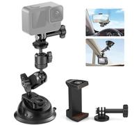 NEEWER Suction Cup Mount for GoPro Action Camera with Magic Arm & 360° Pan 90° Tilt Ball Head, Quick Buckle Lock Outside Windshield Car Mount with Holder Camera Mount Adapter, CA029