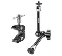 NEEWER Super Clamp with 1/4"&3/8" Thread and 9.8"/25cm Adjustable Magic Arm with 1/4" Screws on Both Ends Compatible with SmallRig Cage, Flash/LED Light/Microphone/Monitor, Max Load 4.4lb/2kg, ST25C