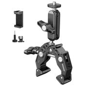 NEEWER Super Clamp with 3" Dual Ballhead Magic Arm, Cold Shoe, ST83 | Phone/Action Camera Mount Adapter for Desk, Tripod, Tube, Crossbar, Gimbal Rods, Compatible with SmallRig GoPro DJI