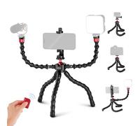 NEEWER T91 Flexible Tripod for Mini Cellphone Tripod Stand for Vlog, 2 Magic Arms/Shutter/Phone Clamp/Action Camera Mount Compatible with GoPro Hero 12 Compatible with 15 14 Pro Max