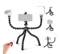 NEEWER T91 Flexible Tripod for Mini Cellphone Tripod Stand for Vlog, 2 Magic Arms/Shutter/Phone Clamp/Action Camera Mount Compatible with GoPro Hero 12 Compatible with 15 14 Pro Max