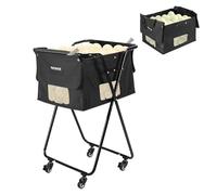 NEEWER Tennis Ball Hopper Pickleball Caddy with Wheels, Rolling Collector Basket Cart Holder for 140 Pickleballs 175 Tennis Balls Pickup Tennis Court Equipment Accessory for Training Teaching, PB01X