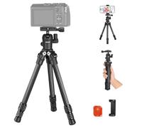 NEEWER TP09 Carbon Fiber Mini Tripod for Phone and Camera, 20" Desktop Stand with Ball Head, Phone Holder, Remote - Lightweight Compact Travel Tabletop for DSLR, Video Camcorder, Webcam