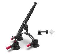 NEEWER Triple Suction Cup Car Mount Kit with 2in1 Extension Pole/Selfie Stick, Quick Release Outside Windshield Magic Arm Camera Mount Compatible with GoPro Insta360 Action Cam, Cleaning Cloth, CA065