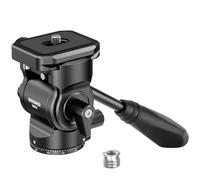 NEEWER Tripod Fluid Head with Quick Release Plate & Handle, Metal Pan Tilt Camera Tripod Mount Adapter Compatible with Arca Swiss for Compact Video Cameras DSLR, Load up to 6.6lbs, GM24 All Black