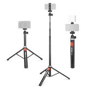 NEEWER Tripod for Cell Phone & Camera with Remote & Phone Holder Compatible with iPhone GoPro Canon Sony DSLR, 62.9" All Metal Portable Selfie Stick Travel Vlog Stand for Video Recording, TS05