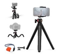 NEEWER Tripod for iPhone with Remote, Mini Flexible Phone Tripod Stand Vlog Selfie Stick with Phone Holder & Action Camera Adapter Compatible with iPhone GoPro Insta360 Samsung Digital Camera, TP35