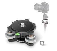 Neewer Tripod Head Leveling Base Camera Leveler, 3 Axis Wheel Metal Head with Bubble Levels, 3/8" Screw & Thread, +/-9° Precise Angle Adjustment for Macro Panoramic Photography, Max Load 33lb, LP65