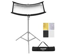 Neewer U Type Light Diffuser Reflector for Studio and Photography Situation with Carrying Case, Arclight Curved Reflector 30"x18"/75x40cm in Black/White/Gold/Silver (Light Stand Not Included), RF-04