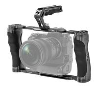 NEEWER Universal Camera Cage & Top Handle with 3/8" ARRI Locating Pins Kit, Video Rig Camera Stabilizer with Arca Type Base, Dual Handgrips, Compatible with SmallRig Accessories, CA016T
