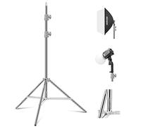 NEEWER Upgraded 75"/190cm Light Stand Stainless Steel Spring Loaded, Foldable Photography Tripod Stand with Stronger Tube Joints for Strobe Softbox LED Ring Light, Max Load 13.5lb/6.5kg, ST-190SS