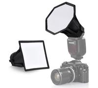 NEEWER Upgraded Flash Diffuser Speedlight Softbox Collapsible 2 Pack, (5.9"/15cm Octagon, 6"x5" Rectangular) for Z2 Z1 V1 Round Head Flashes and Compatible with Godox Sony Nikon Canon Flash, NS5P