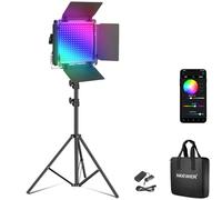 NEEWER Upgraded RGB LED Studio Video Light with Tripod Stand, App Control 50W 7000Lx CRI97+ 3200-5600K Dimmable Panel Key Lighting Kit for Game Streaming YouTube Recording Photography, RGB660 PRO II