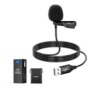 Neewer USB A Lapel Microphone, Plug & Play Mini Omnidirectional Clip On Lavalier Mic 2m Cable for USB 2.0 Mac Windows PC Laptop Computer YouTube Skype Podcast Gaming Vlog Video Conferencing, LM1