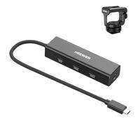 NEEWER USB C Hub Dock with Cold Shoe Mount, 4 in 1 USB 3.1 Gen2 Extender Multiport Adapter Dongle, 100W PD Charging, 10Gbps, 4K 60Hz Compatible with iPhone iPad Mac Android Laptop Field Monitor
