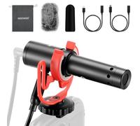 NEEWER USB C Microphone, Noise Reduction Mic, Plug & Play, Mini Shotgun Microphone with Shockproof Holder, Compatible with iPhone Android Phone PC DJI Osmo Pocket 3 Insta360 Action Cameras, KM17