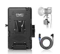 NEEWER V Mount Battery Plate with Super Clamp Mount Pole Holder and D Tap to 3 Pin XLR Cable for Continuous Video Lighting Power Supply Only Light FS Series FS150B FS230B, PS008 K1