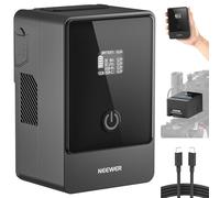 NEEWER V Mount Battery PS099E with Type C Cable, 6800mAh 99Wh 14.5V Mini V Lock with OLED Display, Fast Charging 65W PD USB C, D Tap/BP/USB A/DC Output for Video Camera Monitor Camcorder Filmmaking