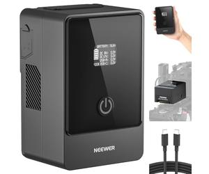 NEEWER V Mount Battery PS099E with Type C Cable, 6800mAh 99Wh 14.5V Mini V Lock with OLED Display, Fast Charging 65W PD USB C, D Tap/BP/USB A/DC Output for Video Camera Monitor Camcorder Filmmaking