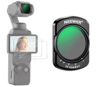 NEEWER Variable ND 2-32 + 1/4 Black Diffusion Filter Compatible with DJI Osmo Pocket 3 / Pocket 4 / Xtra Muse, 2 In 1 Magnetic Action Camera Lens Filter Accessories + 2 Screen Protectors