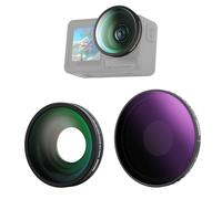 NEEWER Variable ND Filter Lens Kit Compatible with DJI Osmo Action 5 Pro/4, Screw On Multicoated HD Optical Glass ND8-32 (3-5 Stops) + 185° FOV Wide Angle Lens Action Camera Accessories, FL-54