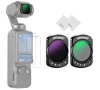 NEEWER Variable ND Filter Set Compatible with DJI Osmo Pocket 3 / Pocket 4 / Xtra Muse, ND2-32 + ND64-512 Adjustable Neutral Density Filters with 2 Screen Protector Accessories
