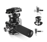NEEWER Video Camera Tripod Pan Tilt Head with +/-15° Leveling Bowl Base, Photography Tripod Head with Retractable Handle, 1/4" Arca Type QR Plate for DSLR Camera Camcorder, Max Load 11lb/5kg, TH03