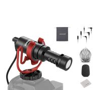 NEEWER VM10 Mini Plug & Play Vlog Microphone with Cleaning Cloth 3.5mm TRS USB C OTG Shock Mount Windscreen Mic Compatible with iPhone Samsung Android Phone PC Computer Mac Camera for Video Recording