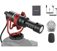 NEEWER Plug & Play Vlog Microphone, 20-20KHz Mini Supercardioid Mic with 3.5mm TRS, USB C OTG, Shock Mount, Windscreen Compatible with 16 15 14 Samsung S24 Android Tablet Mac, VM10