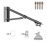 Neewer Wall Mounting Triangle Boom Arm for Ring Light, Monolight, Softbox, Reflector, Umbrella, and Photography Strobe Light, Support 180 Degree Rotation, Max Length 4.3 feet/130cm (Black)