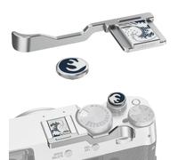 NEEWER X100V X100VI Thumb Grip & Shutter Button Cap Set, Ergonomic Thumb Holder with Shutter Release Button, Photography Accessories Compatible with Fujifilm X100V X100VI, Silver, CA114