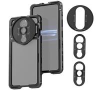 NEEWER Xperia PRO-I Cage, Quick Release Video Rig Case Phone Stabilizer Holder for Recording Filming, 67mm Filter Adapter, 17mm Lens Backplate, T Mount Backplate Compatible with Moment Sony, PA086
