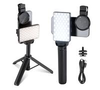 NEEWRE BASICS LED Selfie & Tattoo Light Compatible with iPhone, Clip on CPL Filter/Tripod Stand/Phone Holder, Fill Lighting Remove Reflection for Art Food Jewelry Photography Video Recording, ST120B