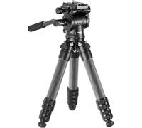 NEEWRE Carbon Fiber Desktop Mini Tripod for Camera, Tabletop Portable Travel Tripod with Video Fluid Head, QR Plate for TikTok DSLR Action Camera Video Recording Streaming, Max Load 6.6lb/3kg, TP10