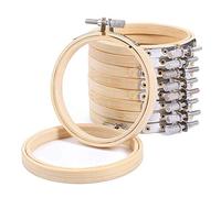 NeeyBing Embroidery Hoop Cross Stitch Hoop Ring,10 Pack 4 inch Mini Bamboo Circle for DIY Art Craft Handy Sewing