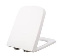 NeeyBing Square Toilet Seat,White Soft Close Quick Release Toilet Lid Cover, White Toilet Seats with Adjustable Hinges