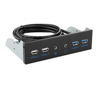 NeeyBing USB 2.0 USB 3.0 3.5mm Audio Front Panel USB3.0 Hub Splitter Internal Combo Bracket Adapter for Desktop 5.25 Inch Optical drive bit front