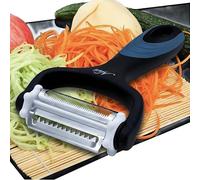 Neez Julienne Peeler - Good Grips Potato Peeler - Stainless Steel Vegetable Peeler - 3 in 1 Shredder, Slicer, Grater - Lightweight Potatoes Peelers for Kitchen