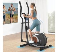 Neezee Elliptical Cross Trainer For Home Use, Ultra-Quiet Compact Cross Trainer, 16 Levels of Magnetic Resistance Elliptical Machine, Pulse Sensors, LCD Display, Device Mount, 120KG Capacity