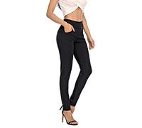 neezeelee Dress Pants for Women Comfort High Waist Skinny Stretch Slim Fit Leg Easy into Pull on Ponte Pants for Work (Black, 16 (XXXX-Large))