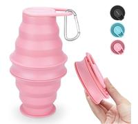 Nefeeko Collapsible Water Bottle,17oz(500ml) Reuseable BPA Free Silicone Foldable Water Bottles for Travel Gym Camping Hiking, Portable Leak Proof Sports Water Bottle with Carabiner
