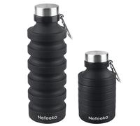 Nefeeko Collapsible Water Bottle, 27oz Reuseable BPA Free Silicone Foldable Portable Leak Proof Sports Water Bottle with Carabiner for Travel Gym Camping Hiking