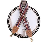 Nefelibata Banjo Strap, 2" Wide Double Crazy Horse Leather Jacquard Embroidery Strap Adjustable Replacement,Multi-pattern Strap With Metal Clips