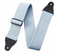 Nefelibata Guitar Strap,2.3" Full Grain Leather End Solid Color Cotton Guitar Straps for Bass,Electric&Acoustic,Come with Gasket and Headstock Rope(Elegant Blue)